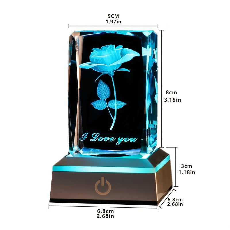 3D Rose Crystal LED Color Lamp