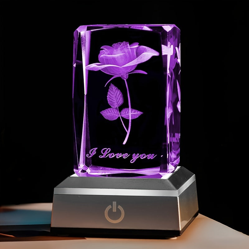 3D Rose Crystal LED Color Lamp