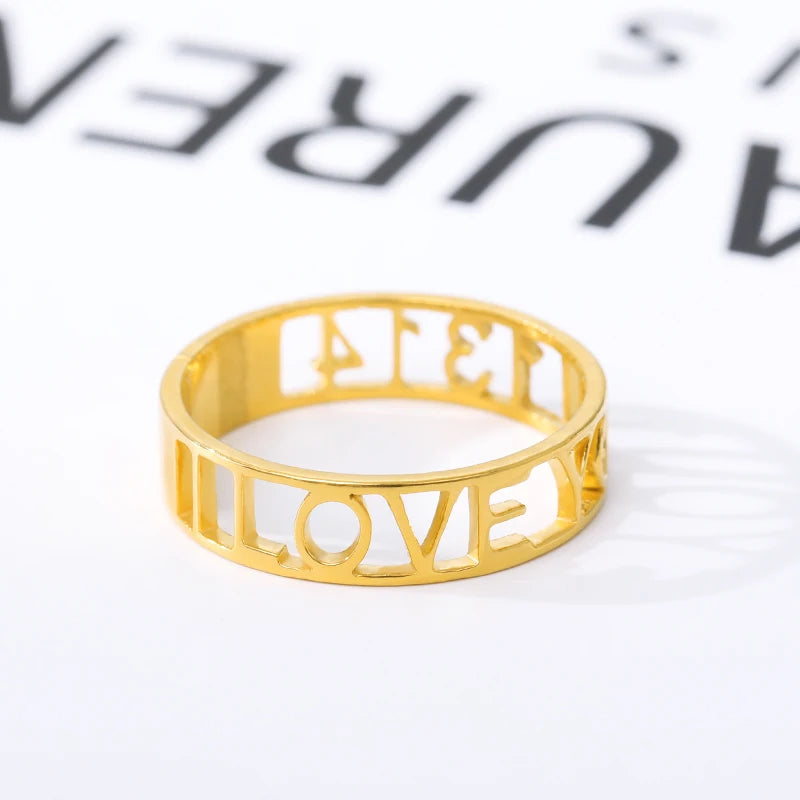 Custom Letter Engraved Rings (Unisex)