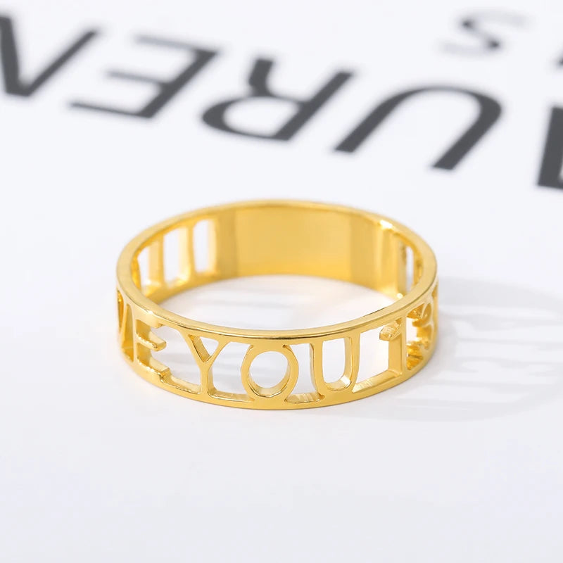 Custom Letter Engraved Rings (Unisex)