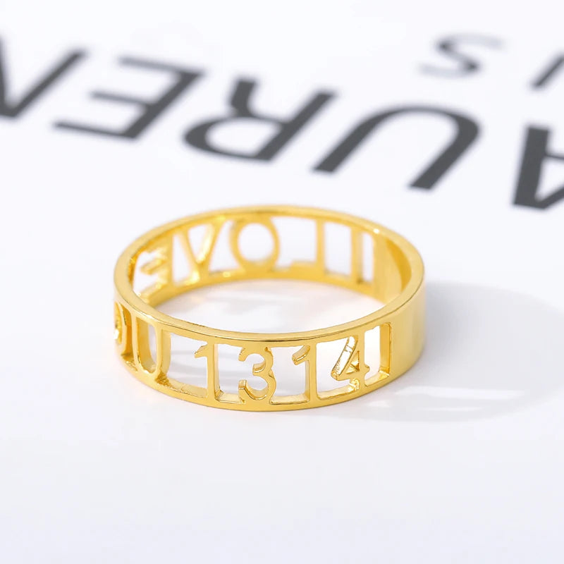 Custom Letter Engraved Rings (Unisex)