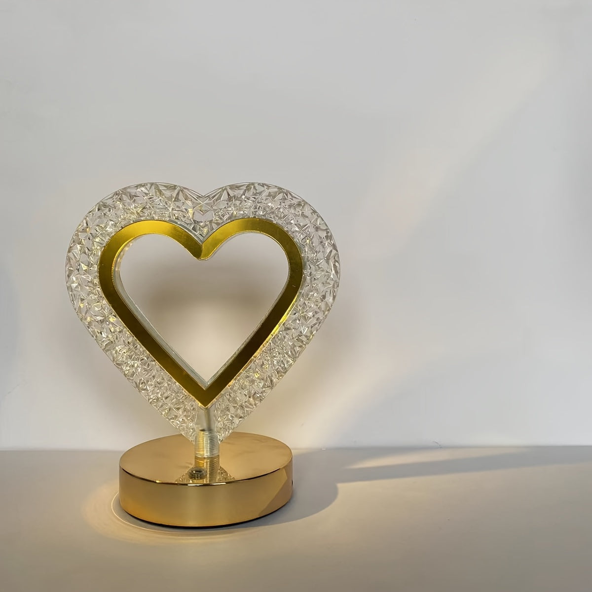 Heart Crystal Dimmable Desk Lamp with Touch Control