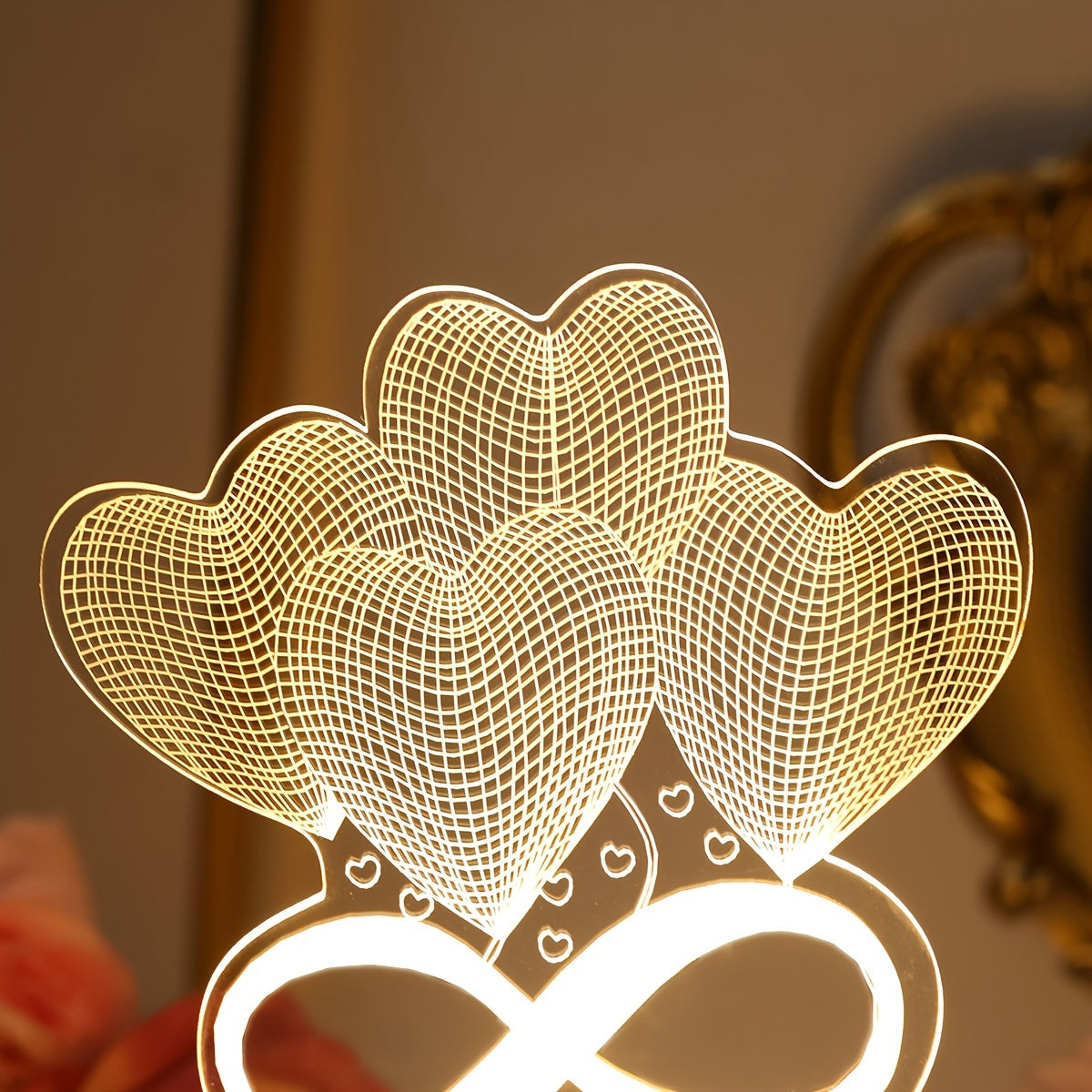 Heart-shaped Infinity 3D Acrylic Night Lamp